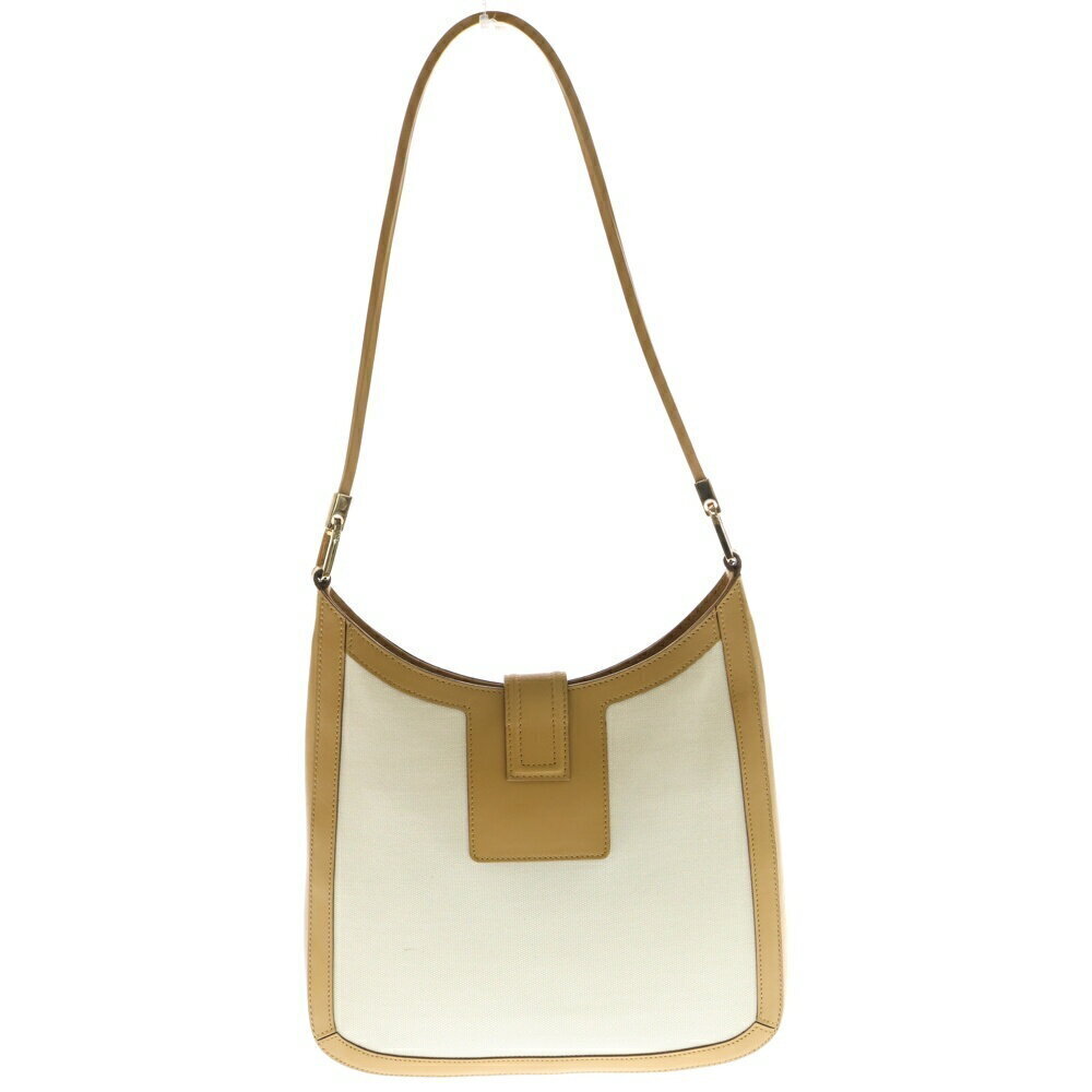 Gucci Hobo GG Leather Shoulder Canvas Beige Brown Trimmed Bag